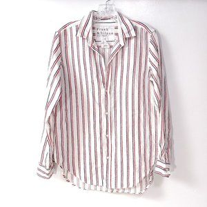 Frank & Eileen Frank Button Down In Navy/red/white Stripe Size S